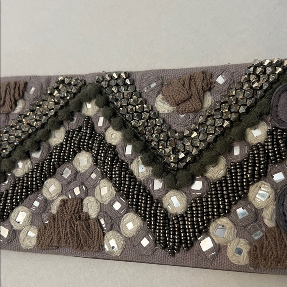 FREE PEOPLE BOHO LEATHER FULL OF DREAMS GRAY WAIST BELT - Picture 7 of 16